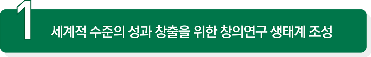 세계적 수준의 성과 창출을 위한 창의연구 생태계 조성