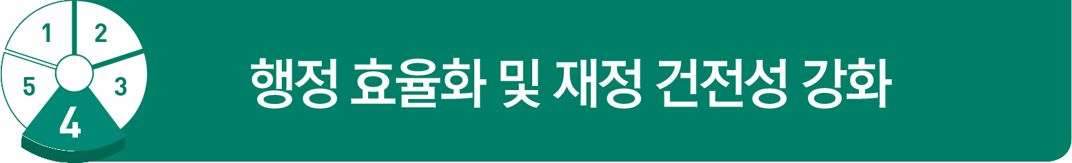 행정 효율화 및 재정 건전성 강화