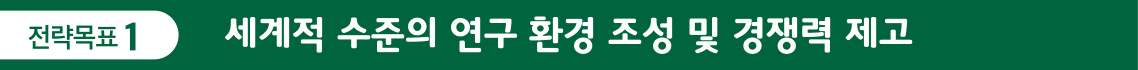 전략목표 1: 세계적 수준의 연구 환경 조성 및 경쟁력 제고