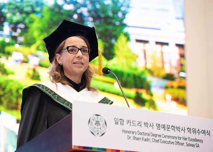 Ewha Confers Honorary Doctoral Degree on Solvay CEO, Ilham Kadri