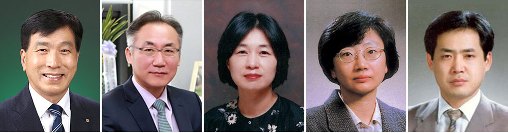 (왼쪽부터) 정태윤, 강동범, 장미영, 김영미, 조택 교수